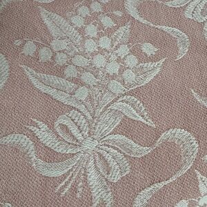 BATES Floral Jacquard Fabric Bedspread Blush Pink & Cream